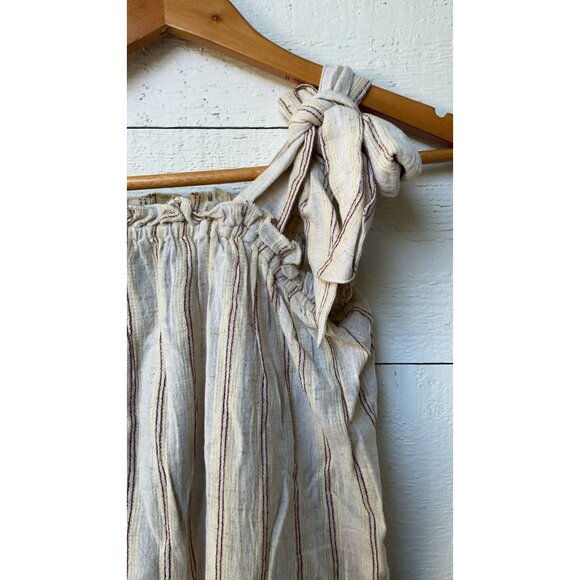 Leo & Sage Voile Stripe Printed Tank Mini Dress Crochet XS - Picture 3 of 6